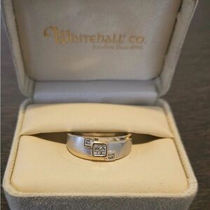 14K two toned yellow white Gold natural diamond men’s wedding band ring size 11